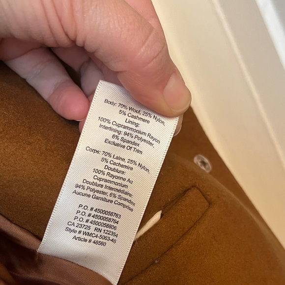 Women's Wilfred Tobacco Colored Wool-Cashmere Blend Coat - Picture 4 of 6